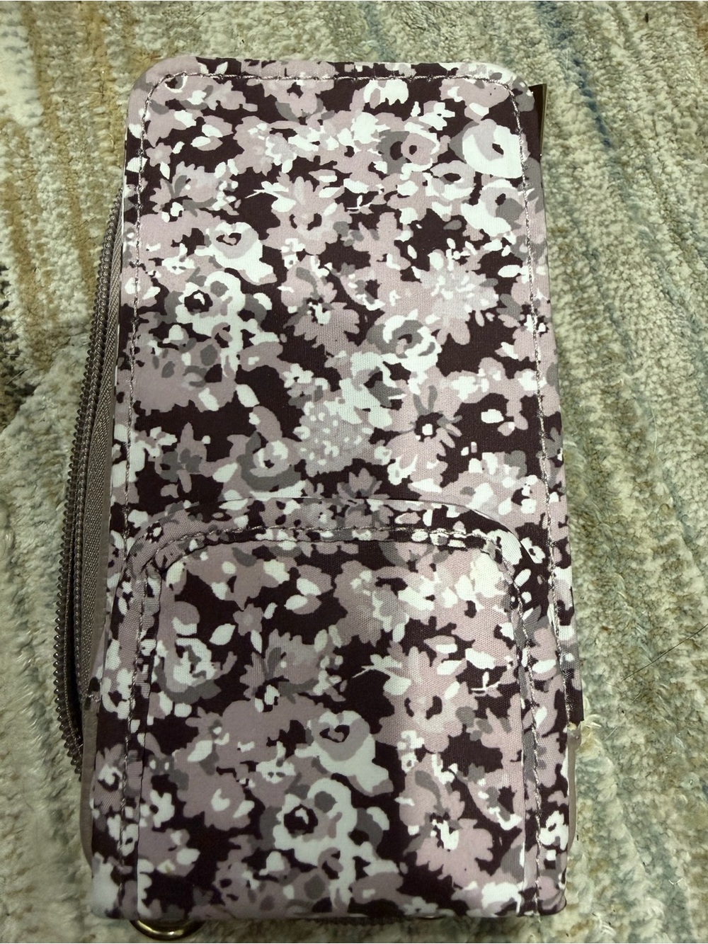 Isaac Mizrahi Floral Cosmetic Pouch in Mauve, Plum & White